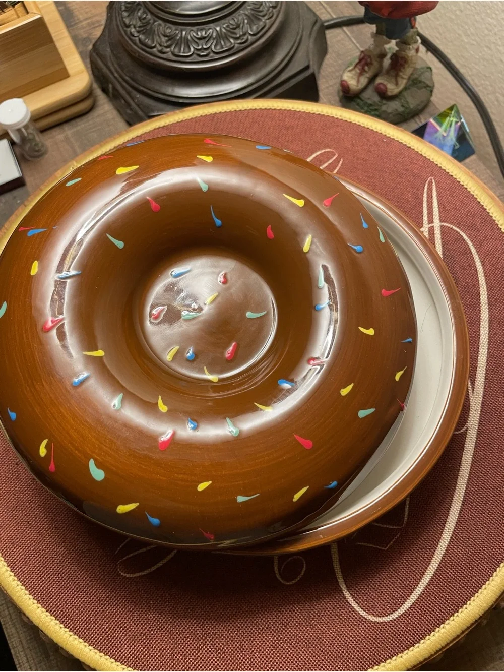 Chocolate Donut Serving Bowl with Multicolor Sprinkles - Home Party Supplies